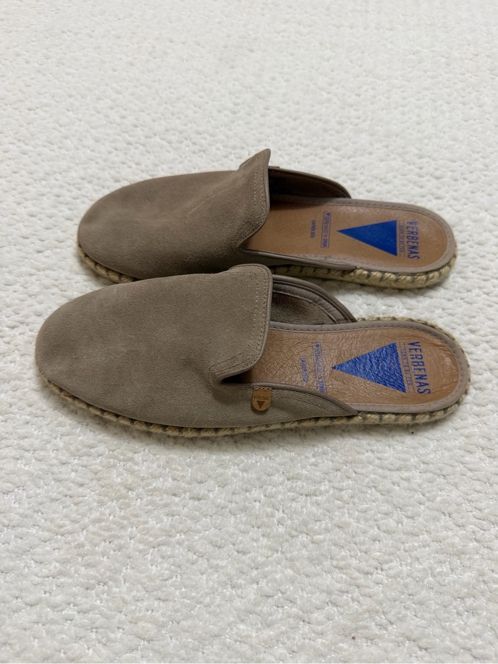 Verbenas Celia Espadrilles Taupe Suede Flats Women’s Size 41 EU 10-10.5 US - Picture 2 of 12